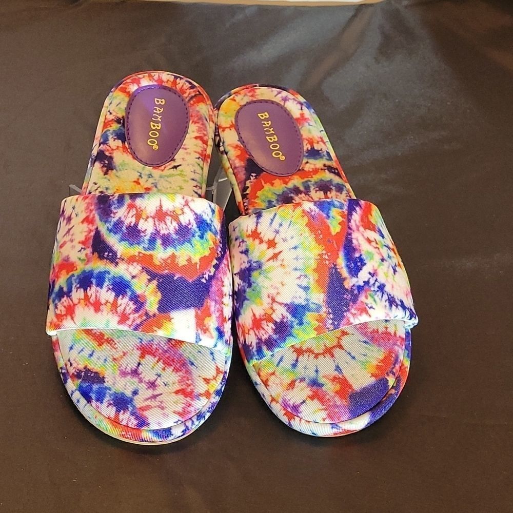 BRAND NEW WOMEN"S BAMBOO OPEN TOE BACK LESS MULTI-COLOR SANDAL